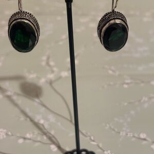 Green Quartz sterling silver earrings
